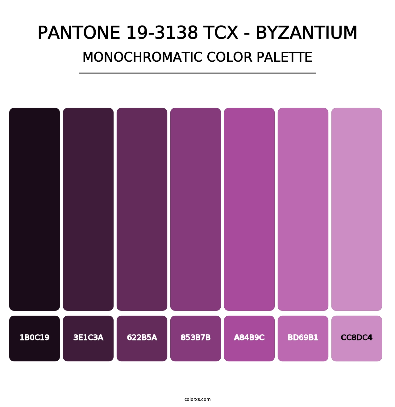 PANTONE 19-3138 TCX - Byzantium - Monochromatic Color Palette