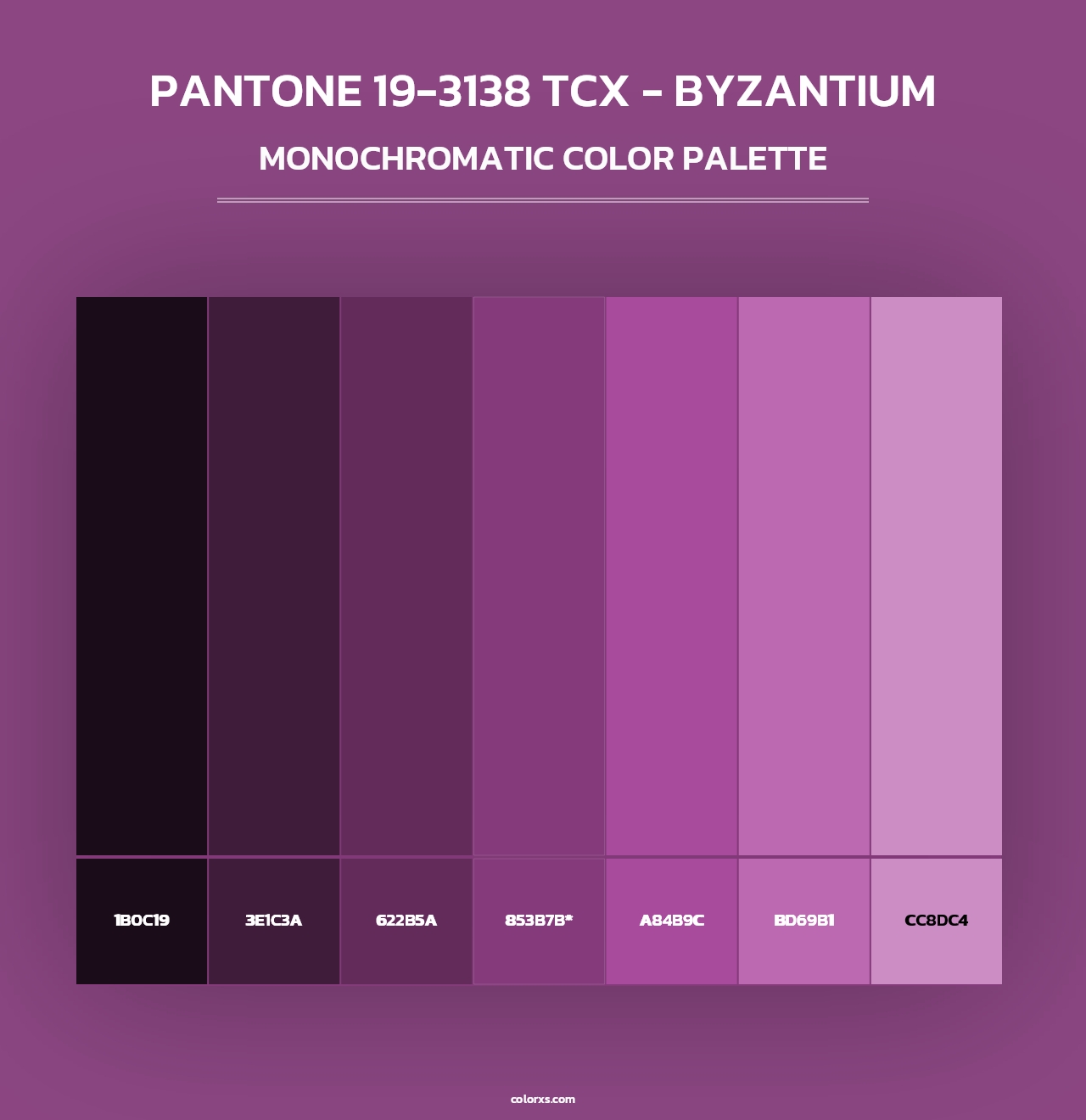 PANTONE 19-3138 TCX - Byzantium - Monochromatic Color Palette