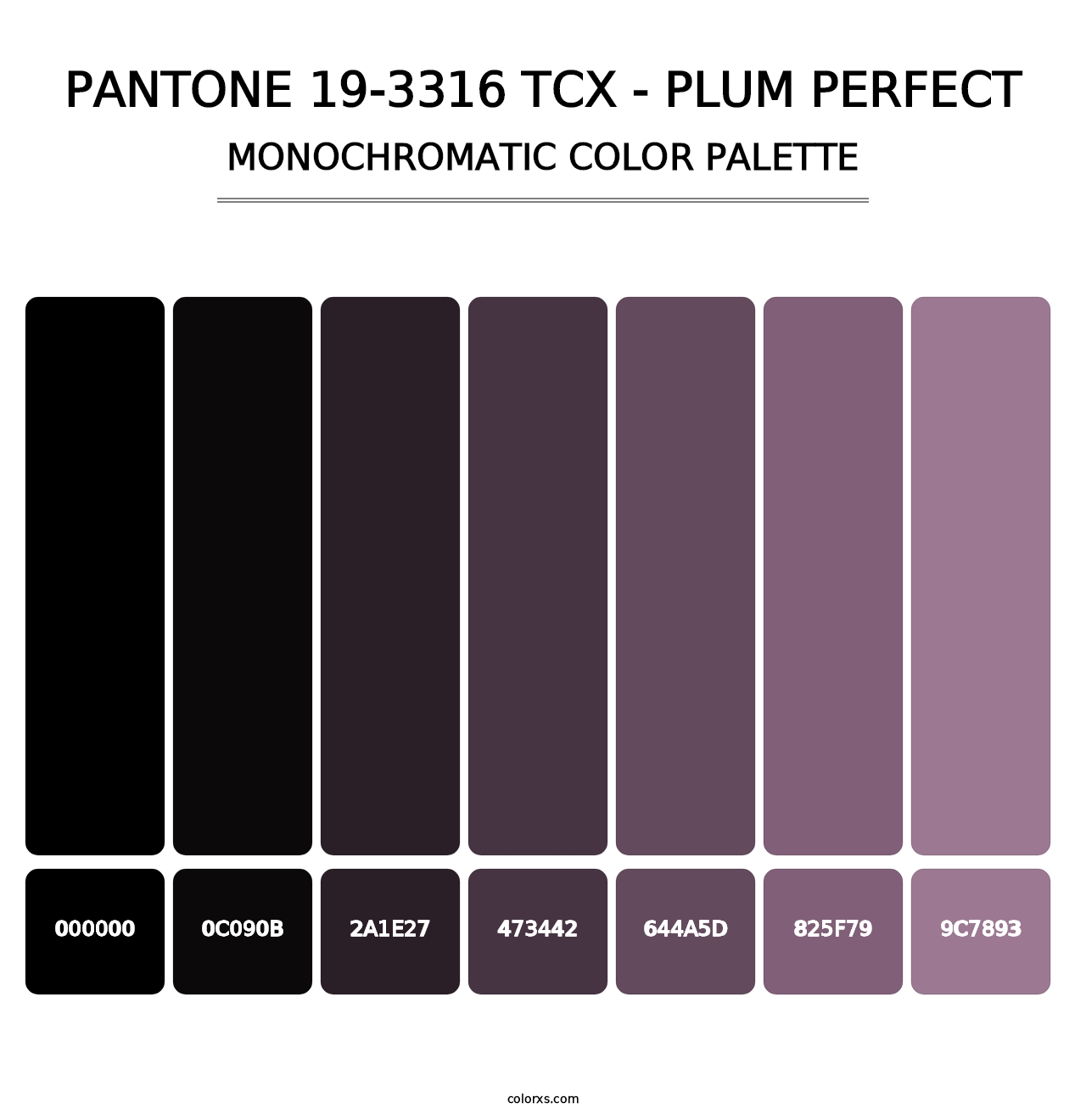PANTONE 19-3316 TCX - Plum Perfect - Monochromatic Color Palette
