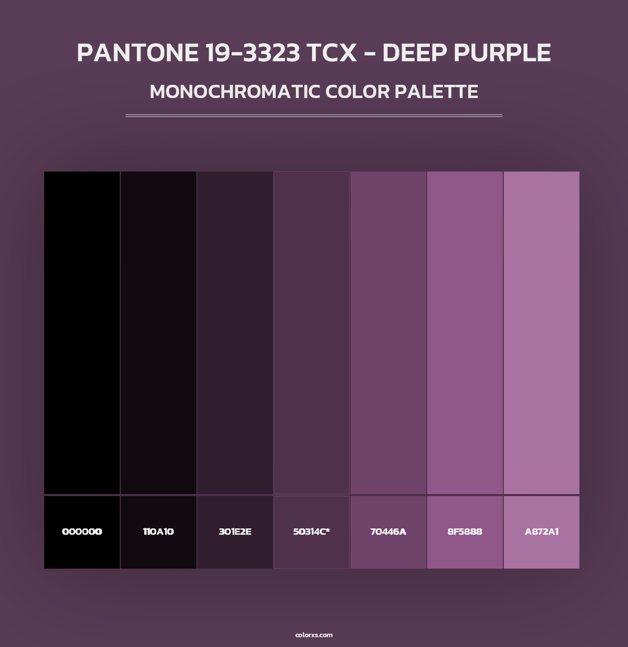 PANTONE 19-3323 TCX - Deep Purple - Monochromatic Color Palette