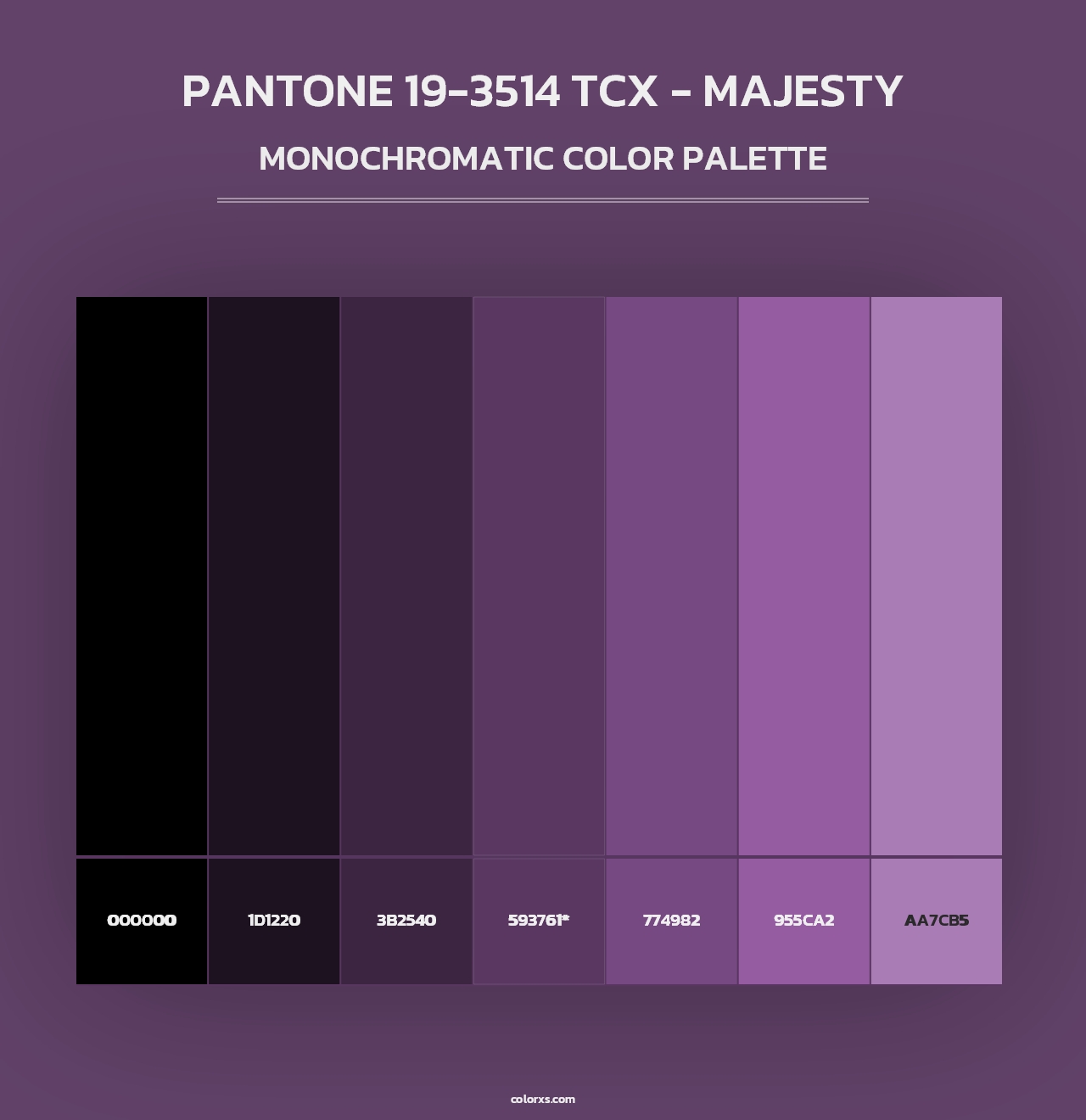 PANTONE 19-3514 TCX - Majesty - Monochromatic Color Palette