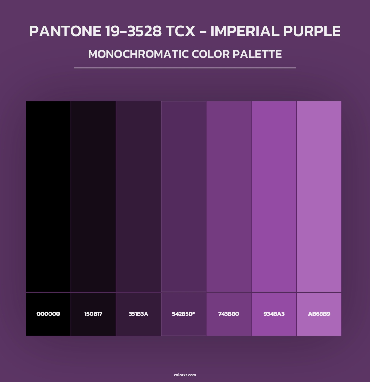 PANTONE 19-3528 TCX - Imperial Purple - Monochromatic Color Palette