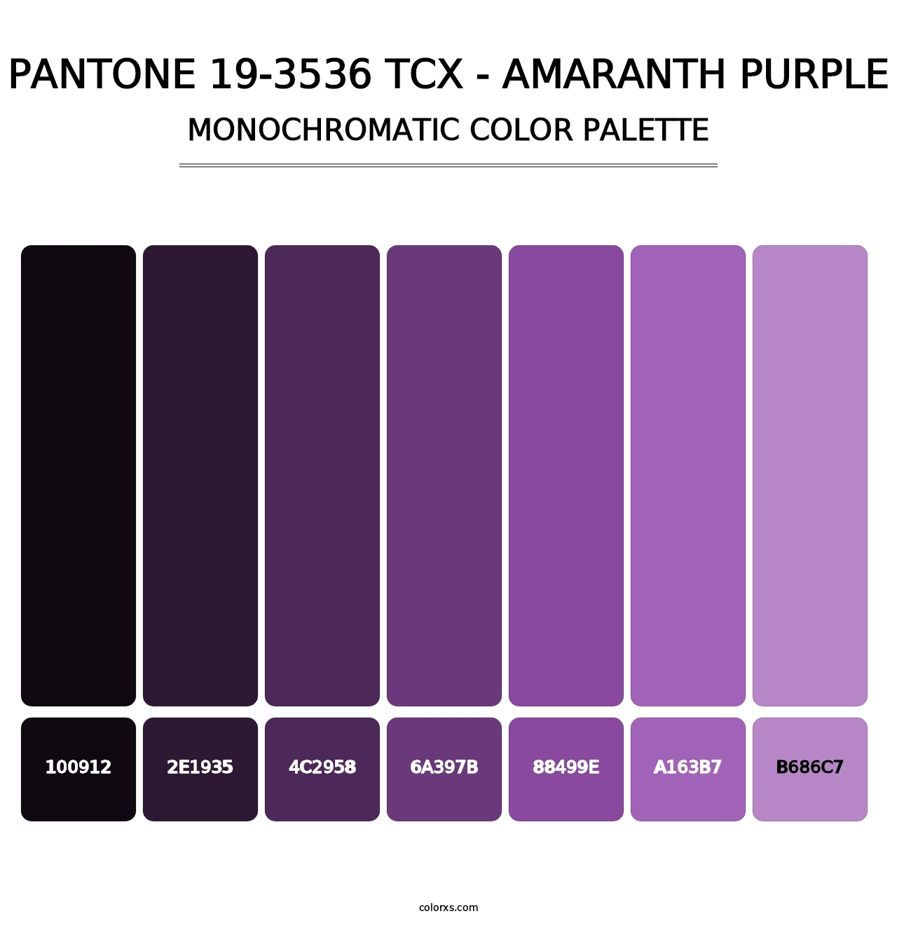 PANTONE 19-3536 TCX - Amaranth Purple - Monochromatic Color Palette