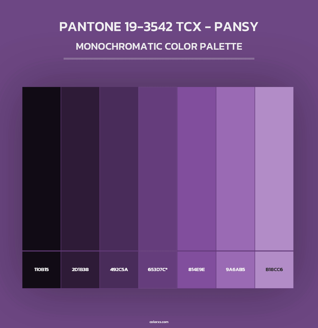 PANTONE 19-3542 TCX - Pansy - Monochromatic Color Palette