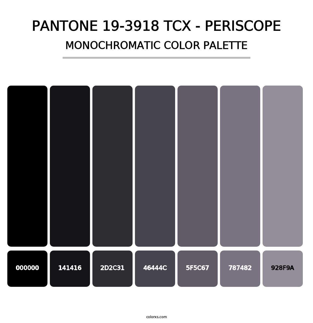 PANTONE 19-3918 TCX - Periscope - Monochromatic Color Palette