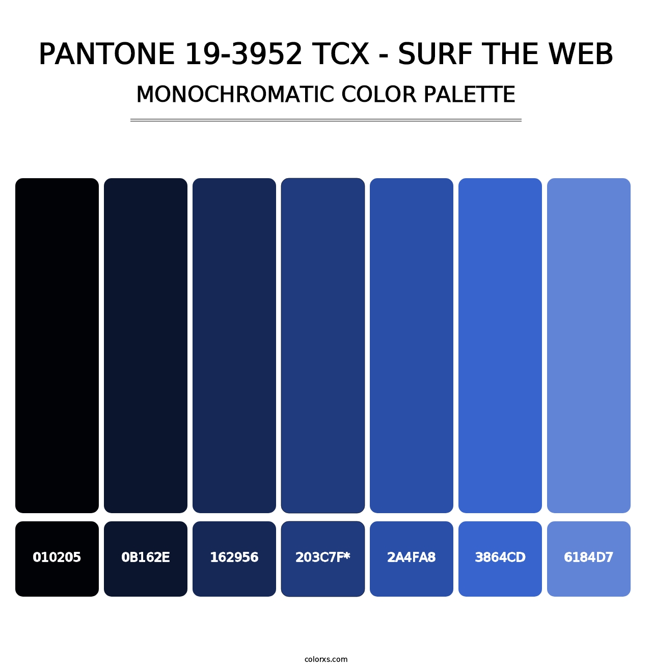 PANTONE 19-3952 TCX - Surf the Web - Monochromatic Color Palette