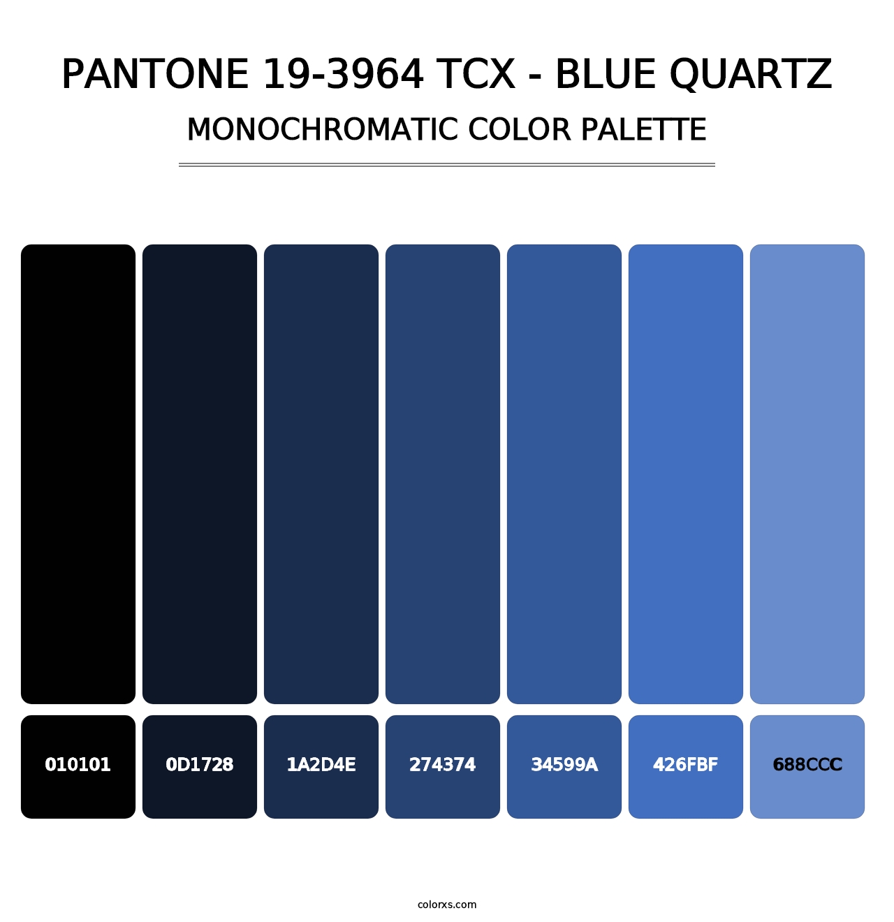 PANTONE 19-3964 TCX - Blue Quartz - Monochromatic Color Palette