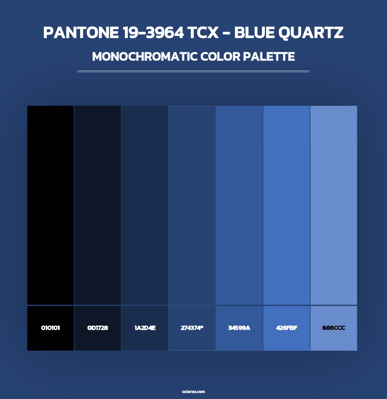 PANTONE 19-3964 TCX - Blue Quartz - Monochromatic Color Palette