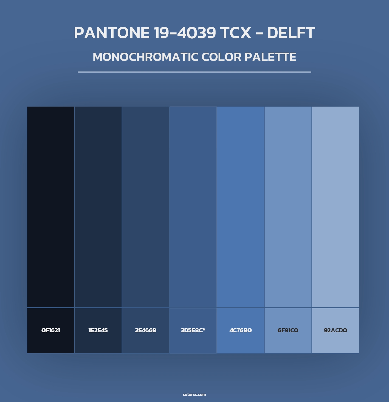PANTONE 19-4039 TCX - Delft - Monochromatic Color Palette