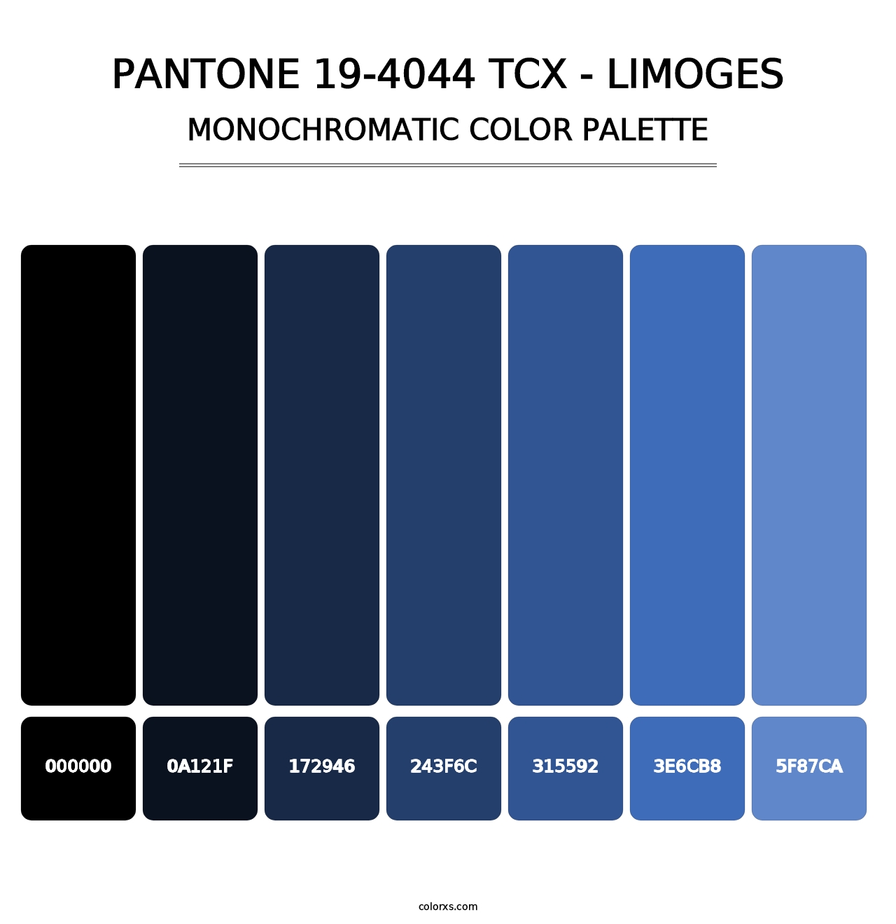 PANTONE 19-4044 TCX - Limoges - Monochromatic Color Palette