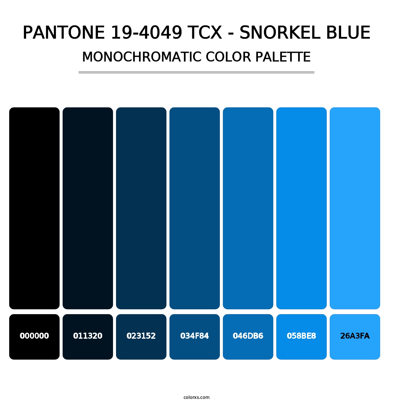 PANTONE 19-4049 TCX - Snorkel Blue - Monochromatic Color Palette