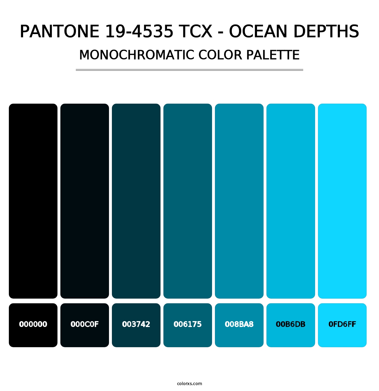 PANTONE 19-4535 TCX - Ocean Depths - Monochromatic Color Palette