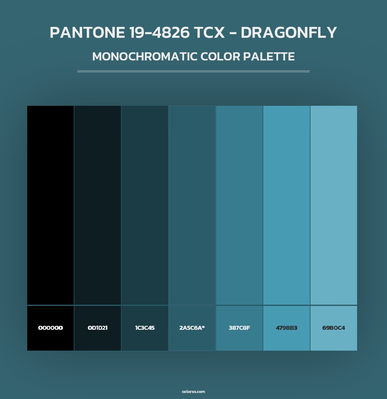 PANTONE 19-4826 TCX - Dragonfly - Monochromatic Color Palette