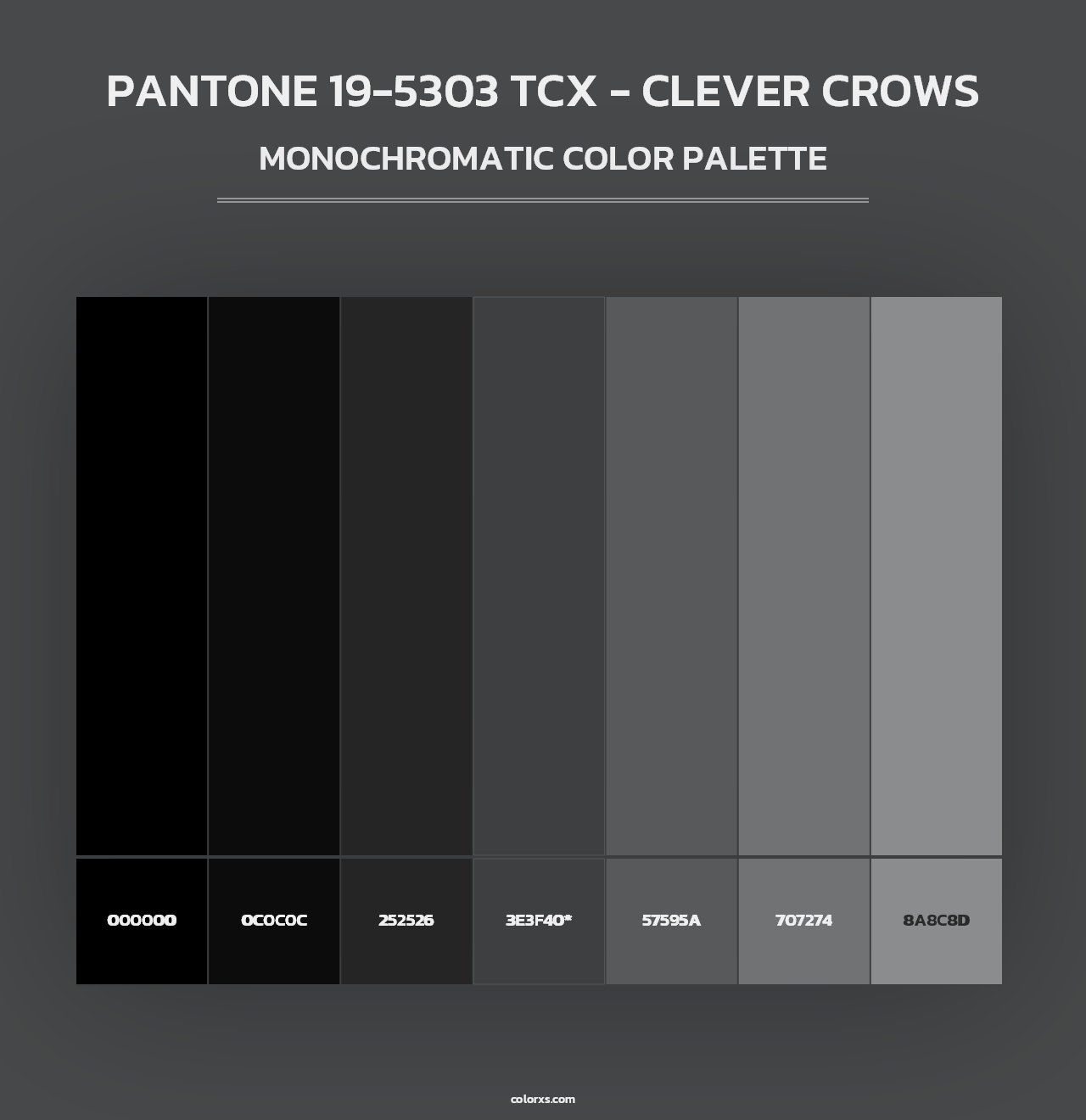 PANTONE 19-5303 TCX - Clever Crows - Monochromatic Color Palette