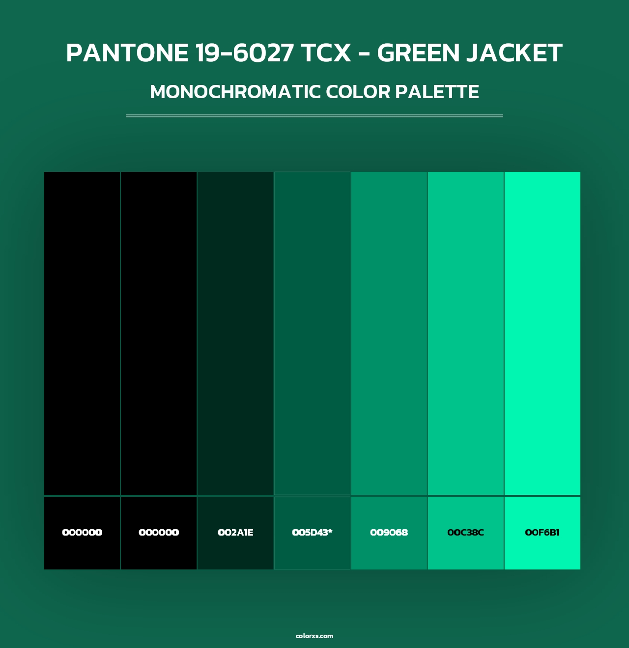 PANTONE 19-6027 TCX - Green Jacket - Monochromatic Color Palette