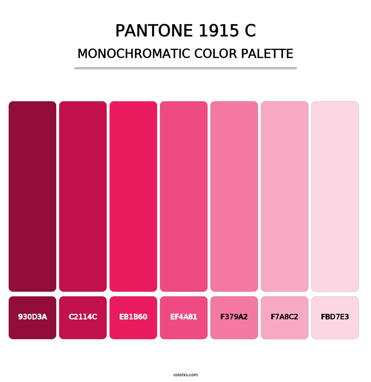 PANTONE 1915 C - Monochromatic Color Palette