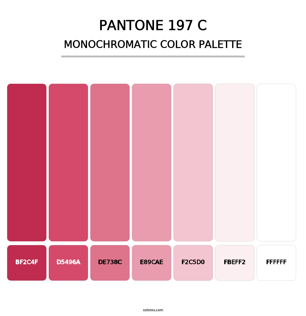 PANTONE 197 C - Monochromatic Color Palette