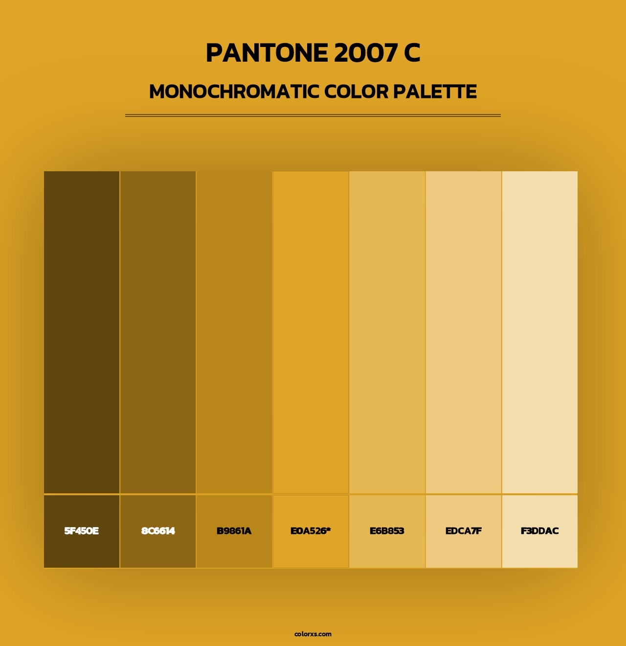 PANTONE 2007 C - Monochromatic Color Palette