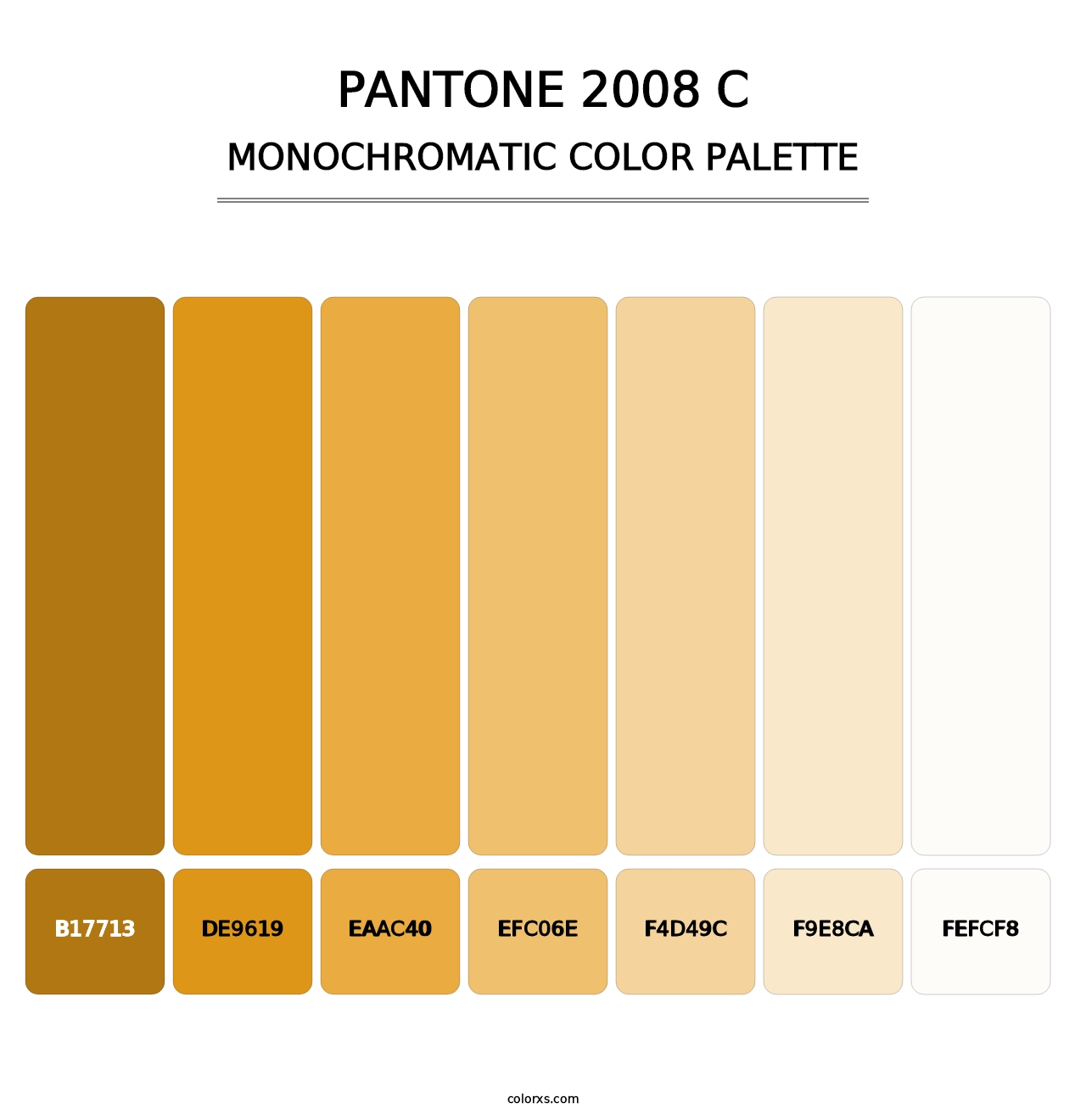PANTONE 2008 C - Monochromatic Color Palette