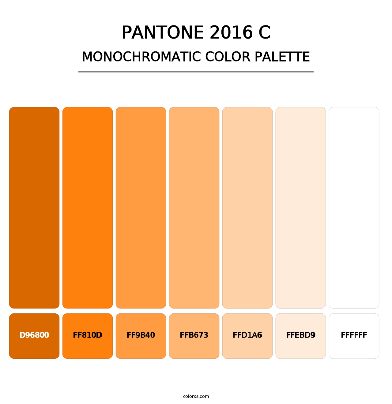 PANTONE 2016 C - Monochromatic Color Palette