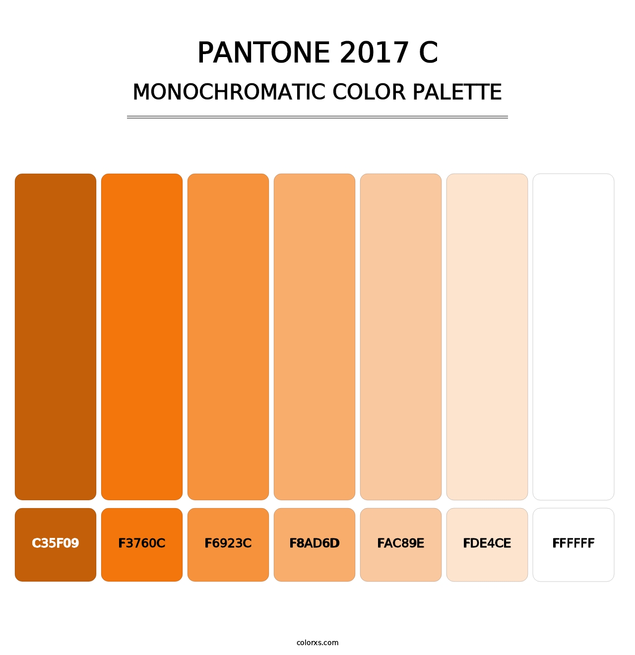 PANTONE 2017 C - Monochromatic Color Palette