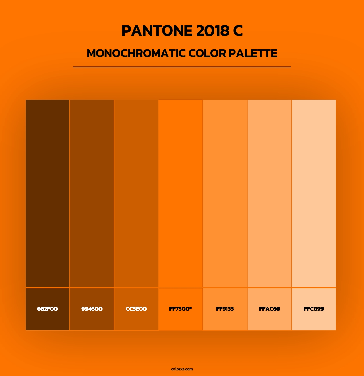 PANTONE 2018 C - Monochromatic Color Palette