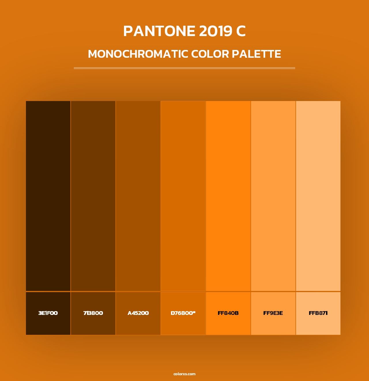 PANTONE 2019 C - Monochromatic Color Palette