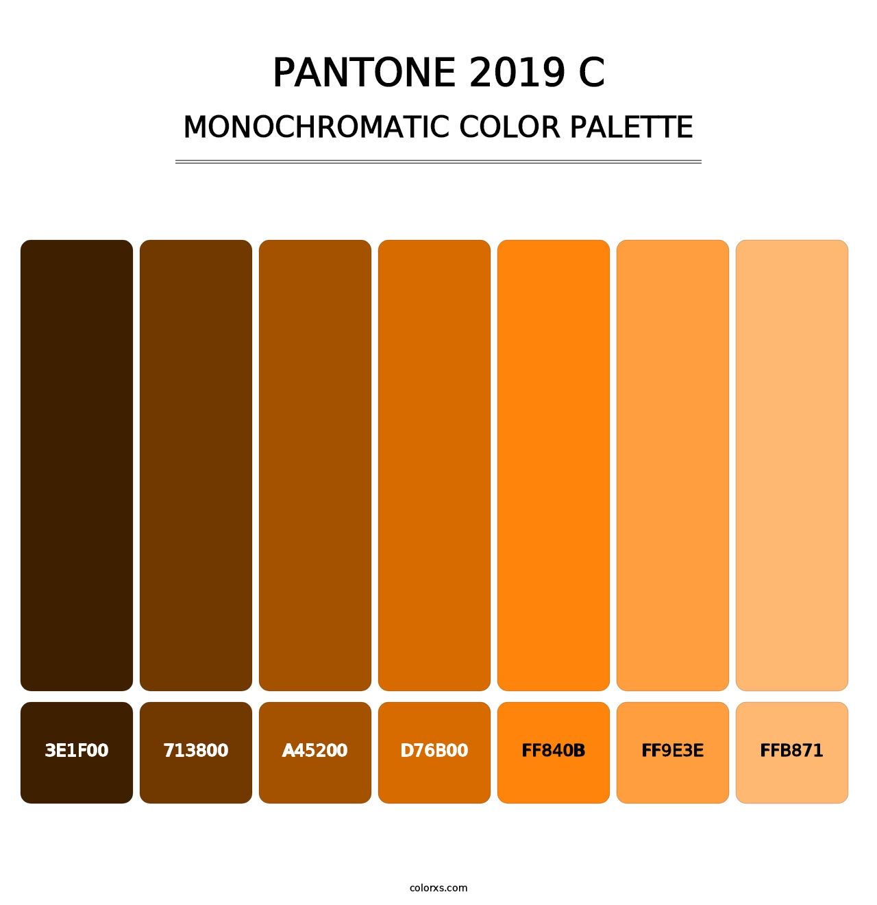 PANTONE 2019 C - Monochromatic Color Palette