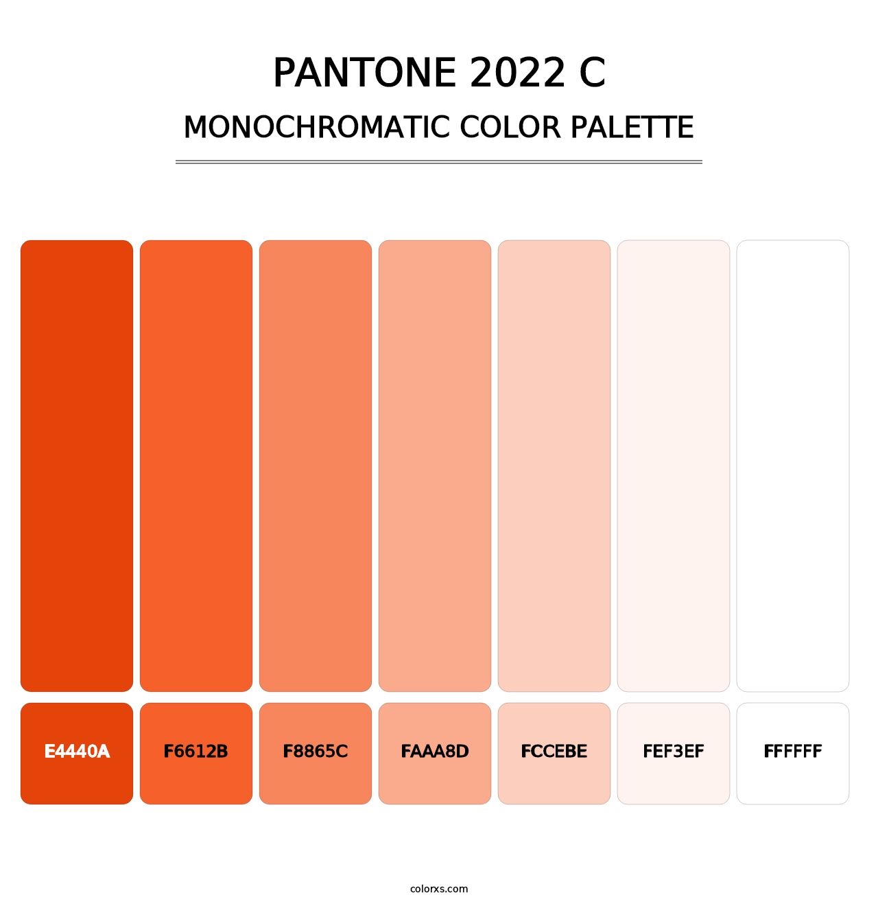 PANTONE 2022 C - Monochromatic Color Palette