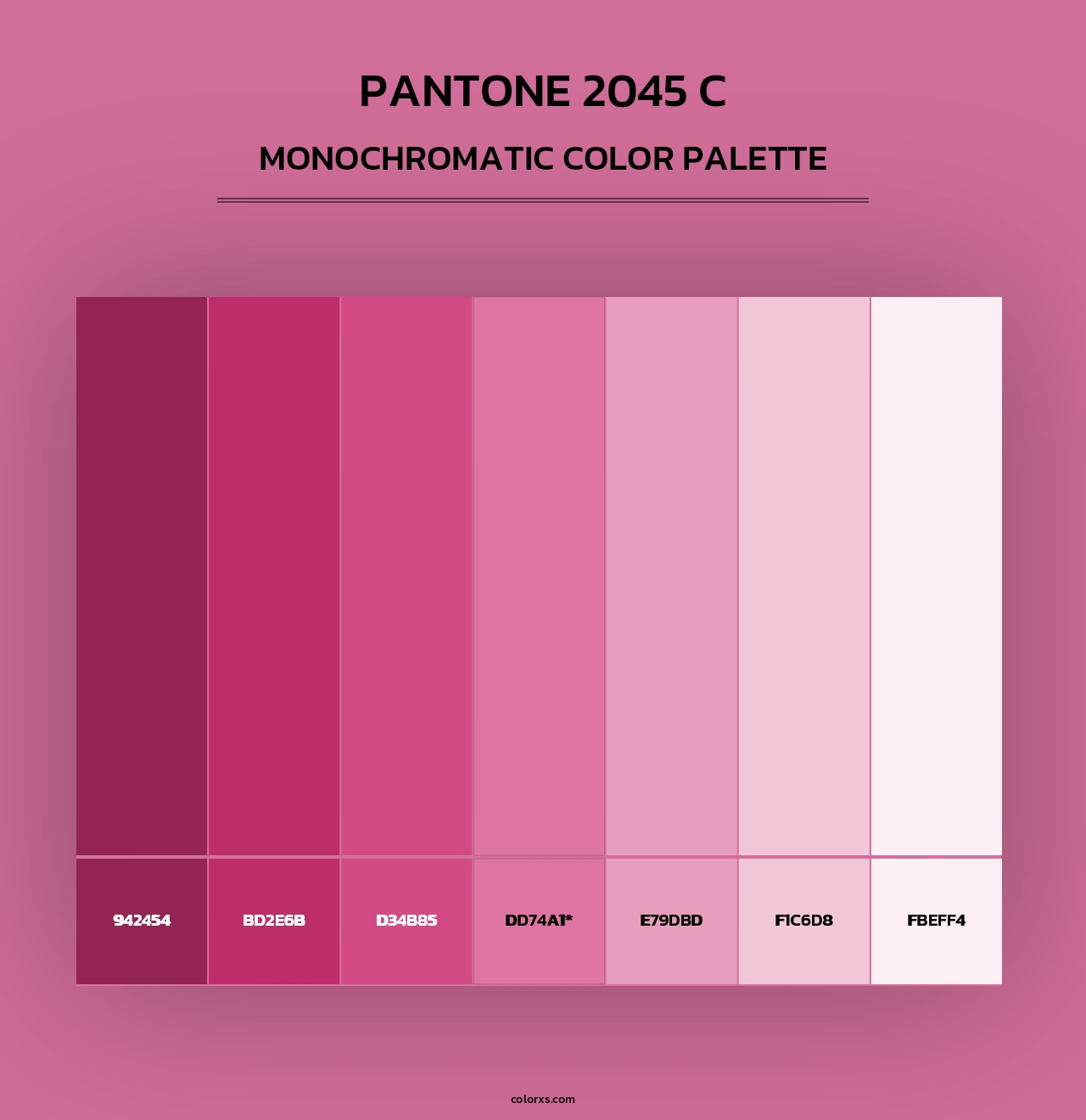PANTONE 2045 C - Monochromatic Color Palette