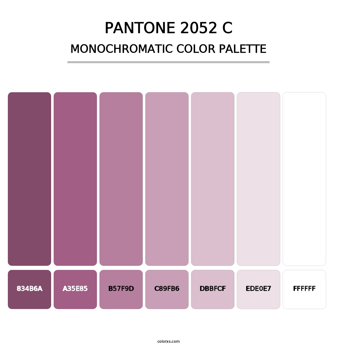 PANTONE 2052 C - Monochromatic Color Palette