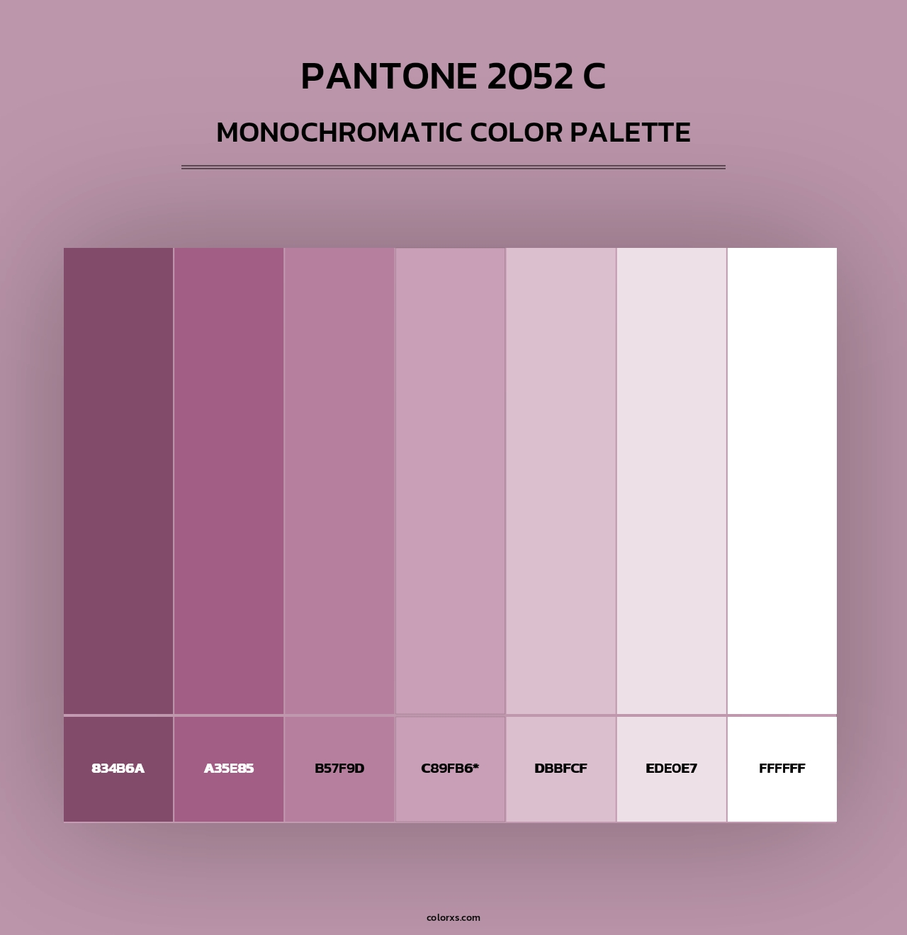 PANTONE 2052 C - Monochromatic Color Palette