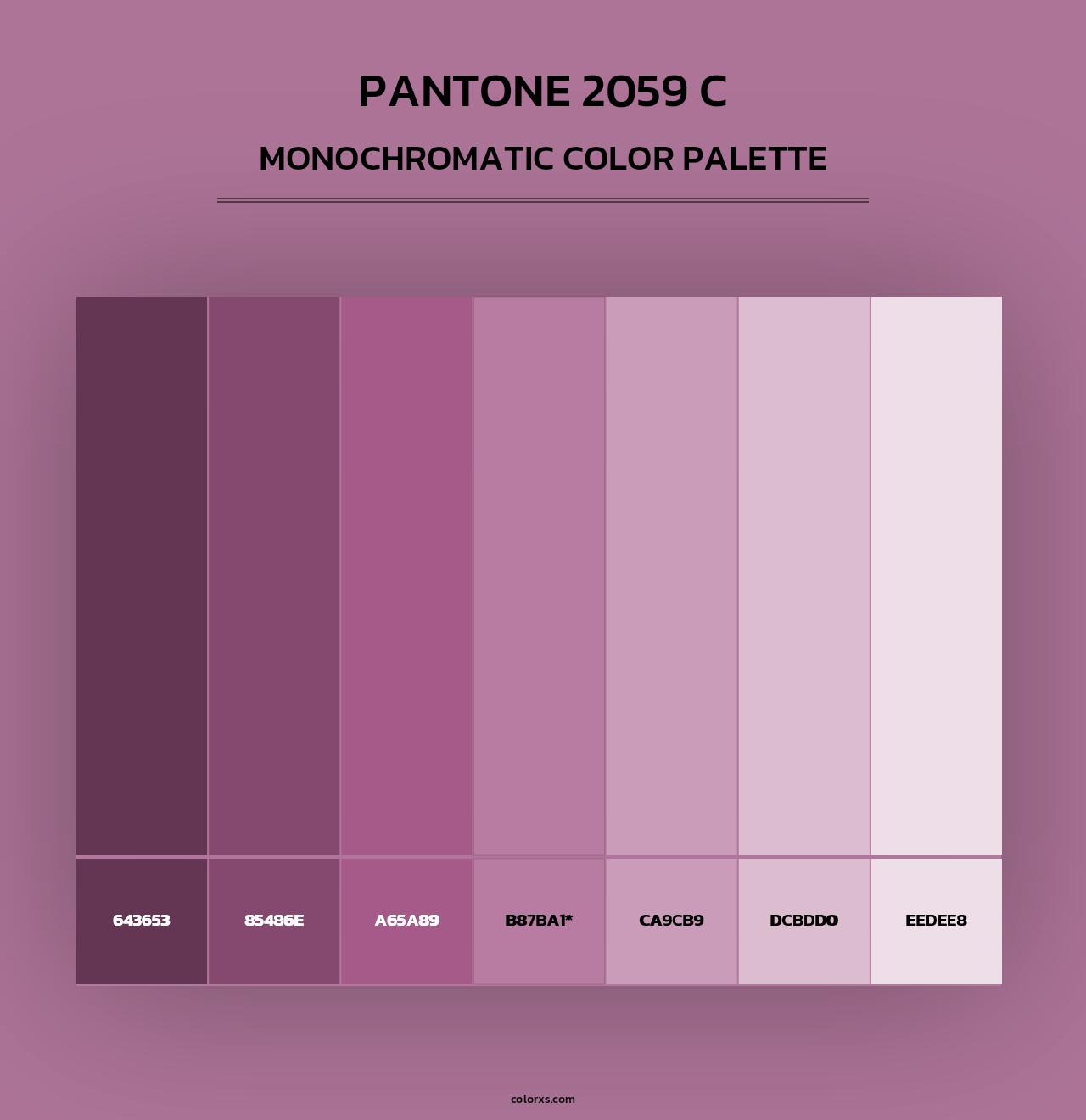 PANTONE 2059 C - Monochromatic Color Palette