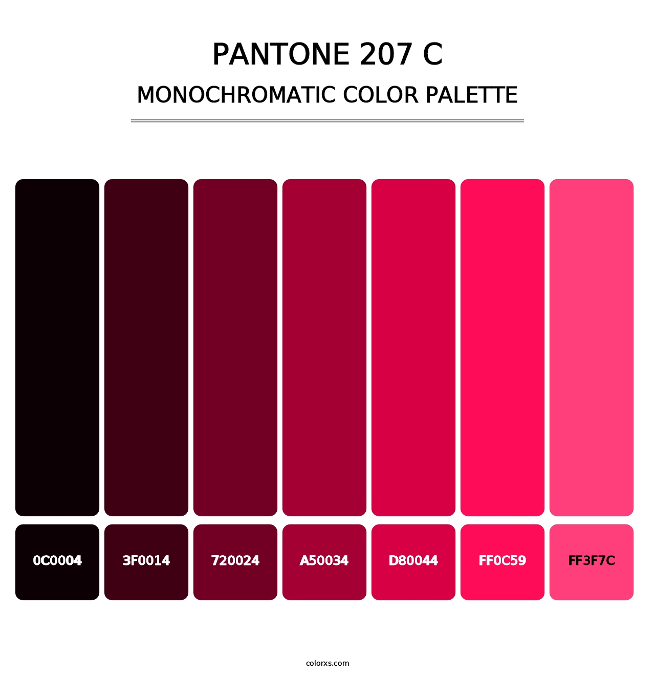 PANTONE 207 C - Monochromatic Color Palette