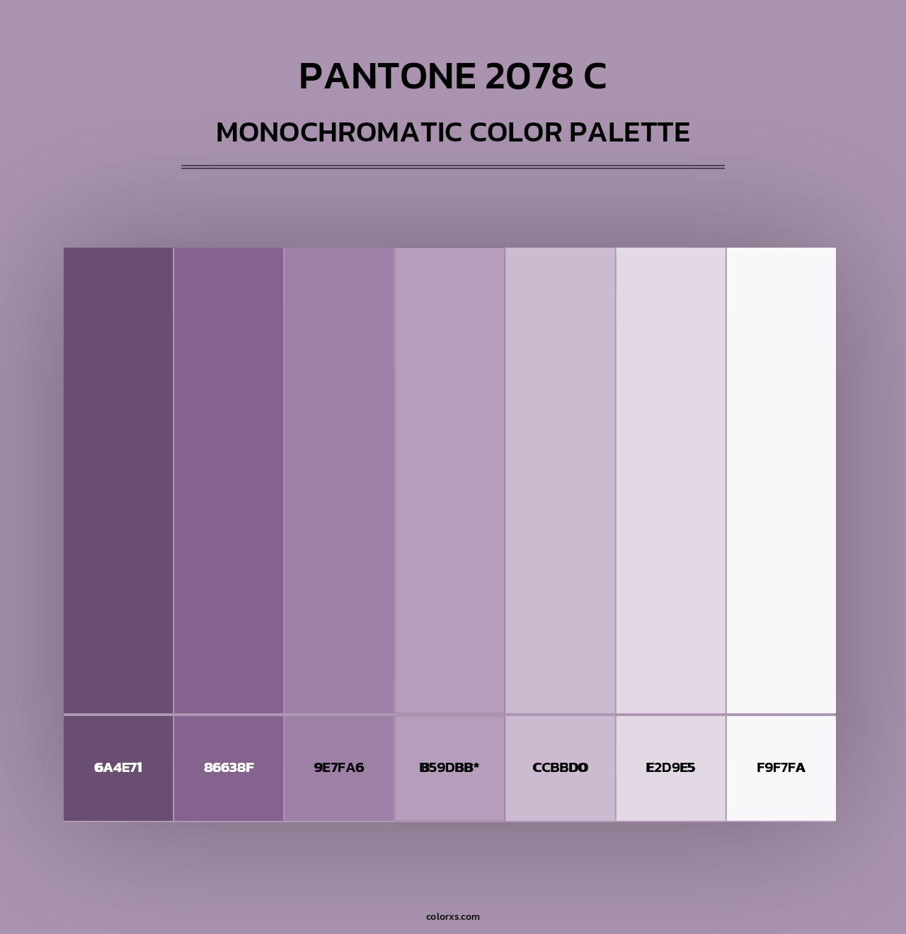PANTONE 2078 C - Monochromatic Color Palette