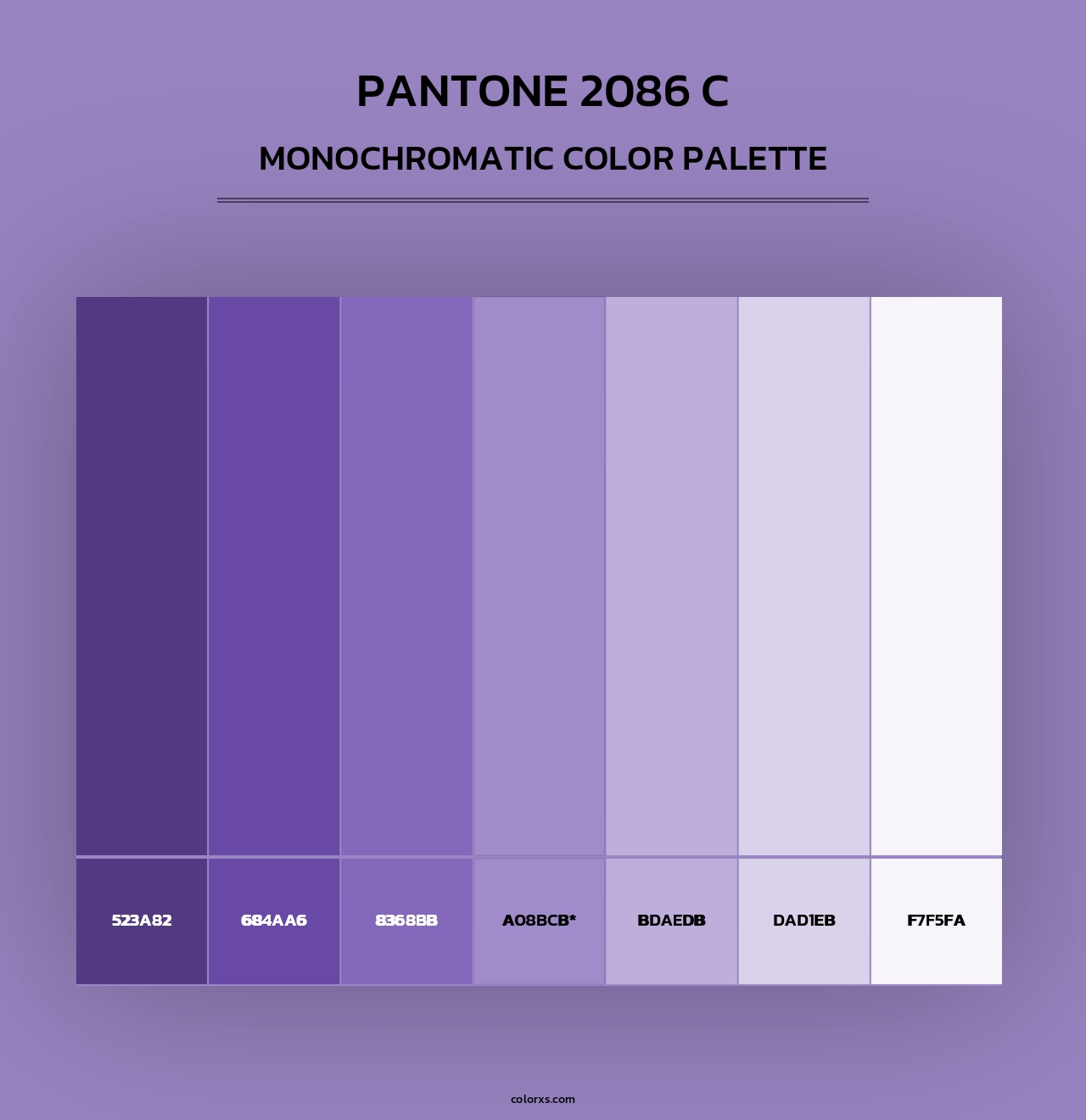 PANTONE 2086 C - Monochromatic Color Palette
