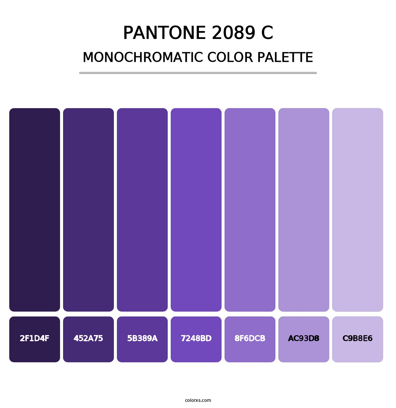 PANTONE 2089 C - Monochromatic Color Palette