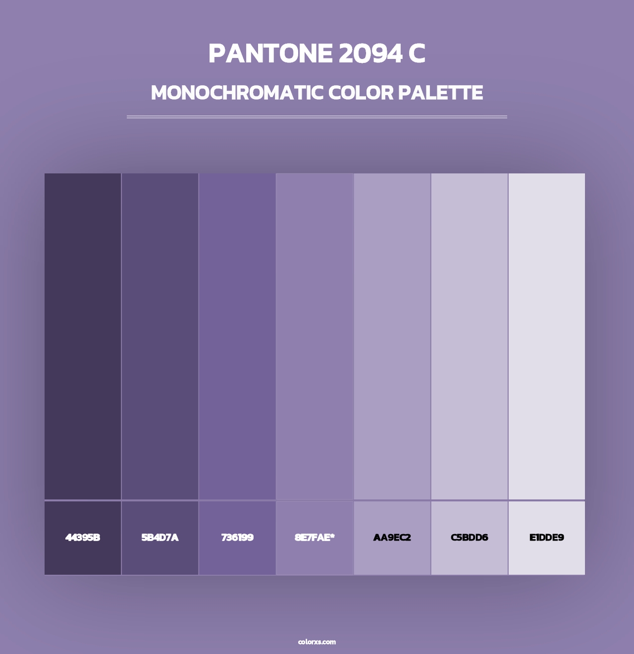 PANTONE 2094 C - Monochromatic Color Palette