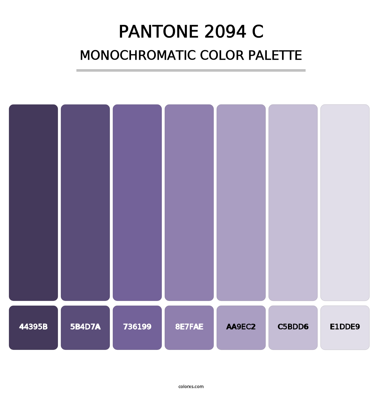 PANTONE 2094 C - Monochromatic Color Palette