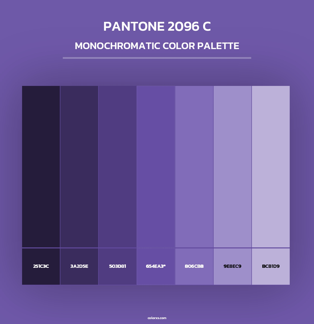 PANTONE 2096 C - Monochromatic Color Palette