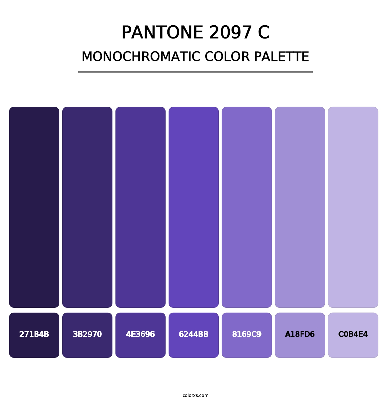 PANTONE 2097 C - Monochromatic Color Palette
