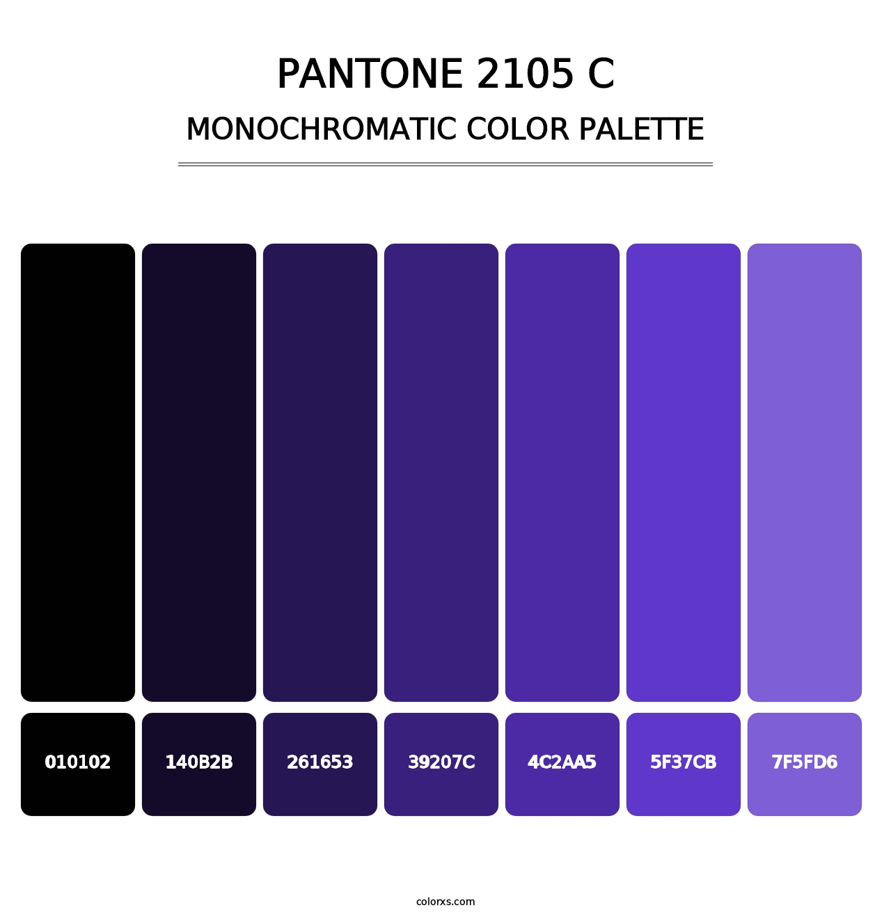 PANTONE 2105 C - Monochromatic Color Palette