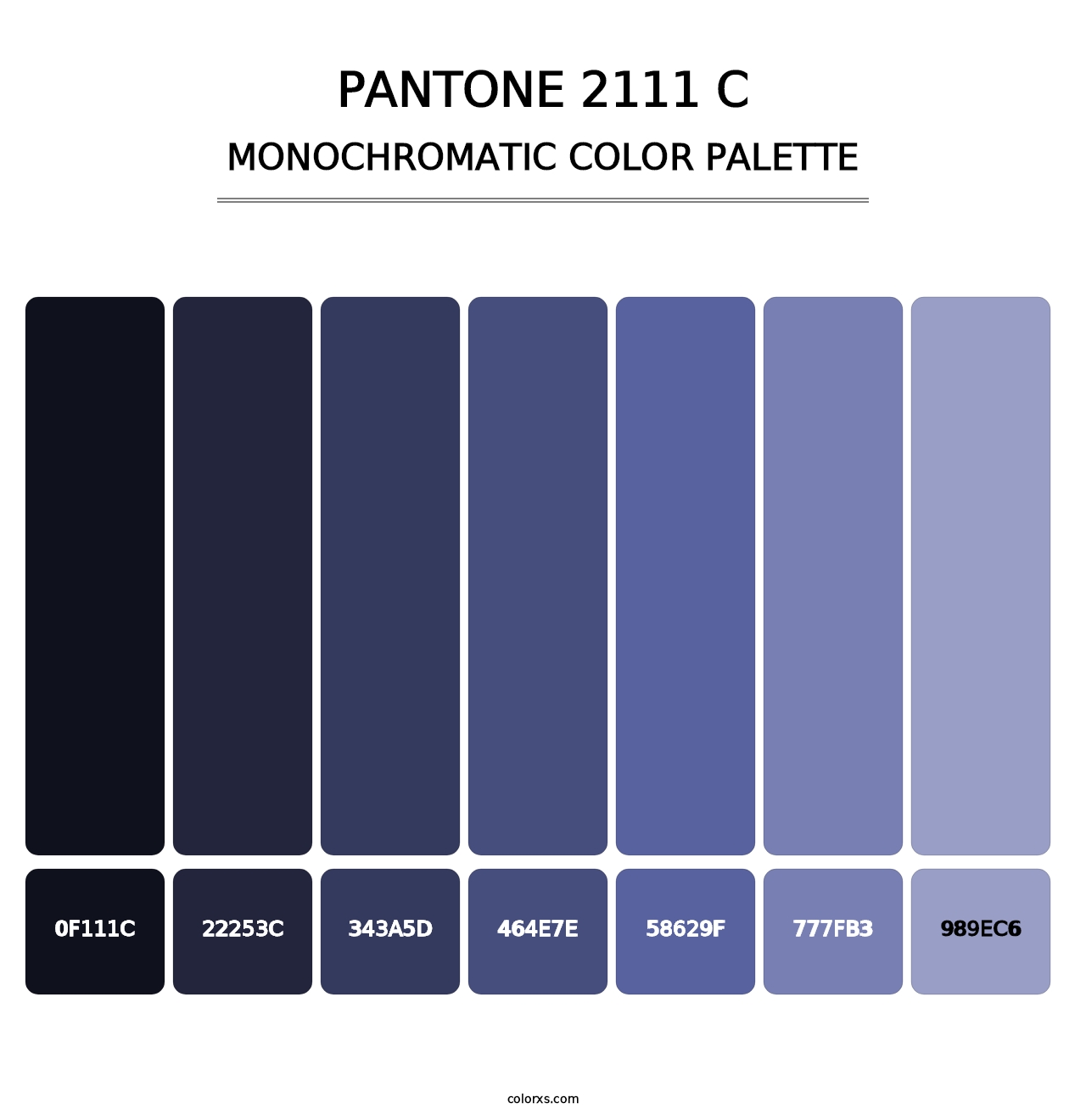 PANTONE 2111 C - Monochromatic Color Palette