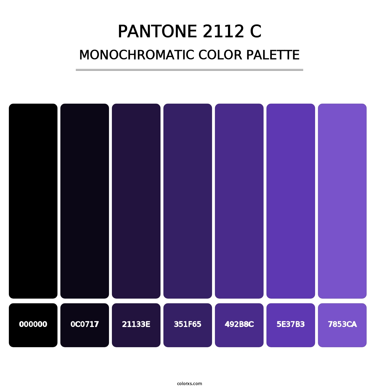 PANTONE 2112 C - Monochromatic Color Palette