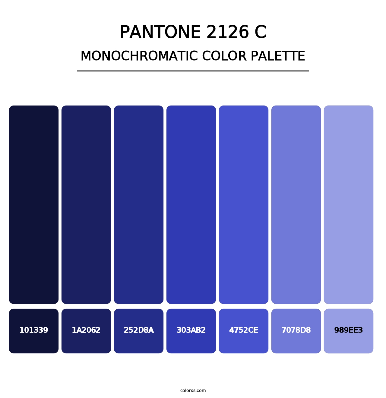 PANTONE 2126 C - Monochromatic Color Palette