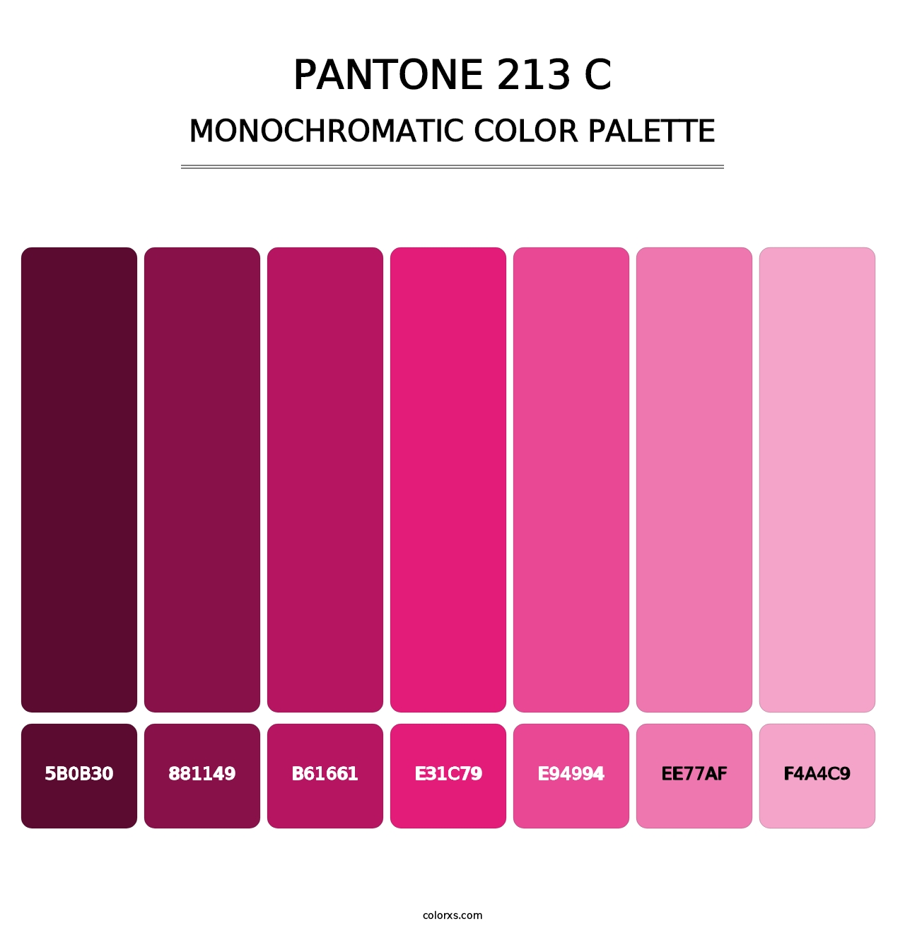 PANTONE 213 C - Monochromatic Color Palette