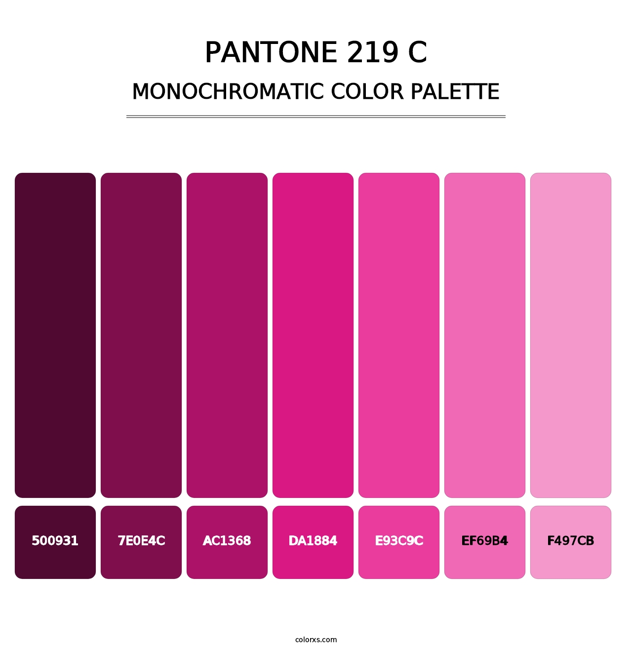 PANTONE 219 C - Monochromatic Color Palette