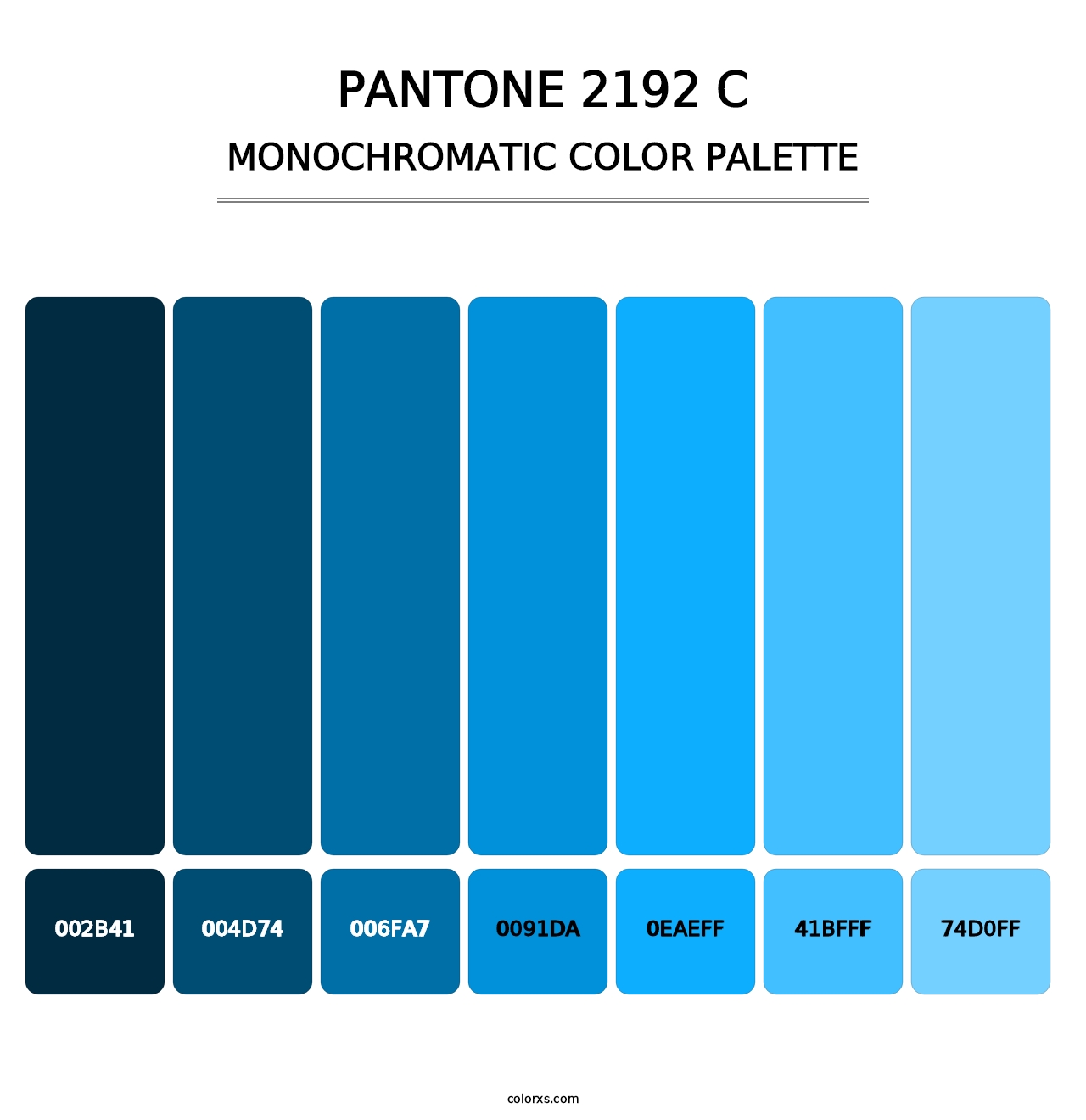 PANTONE 2192 C - Monochromatic Color Palette