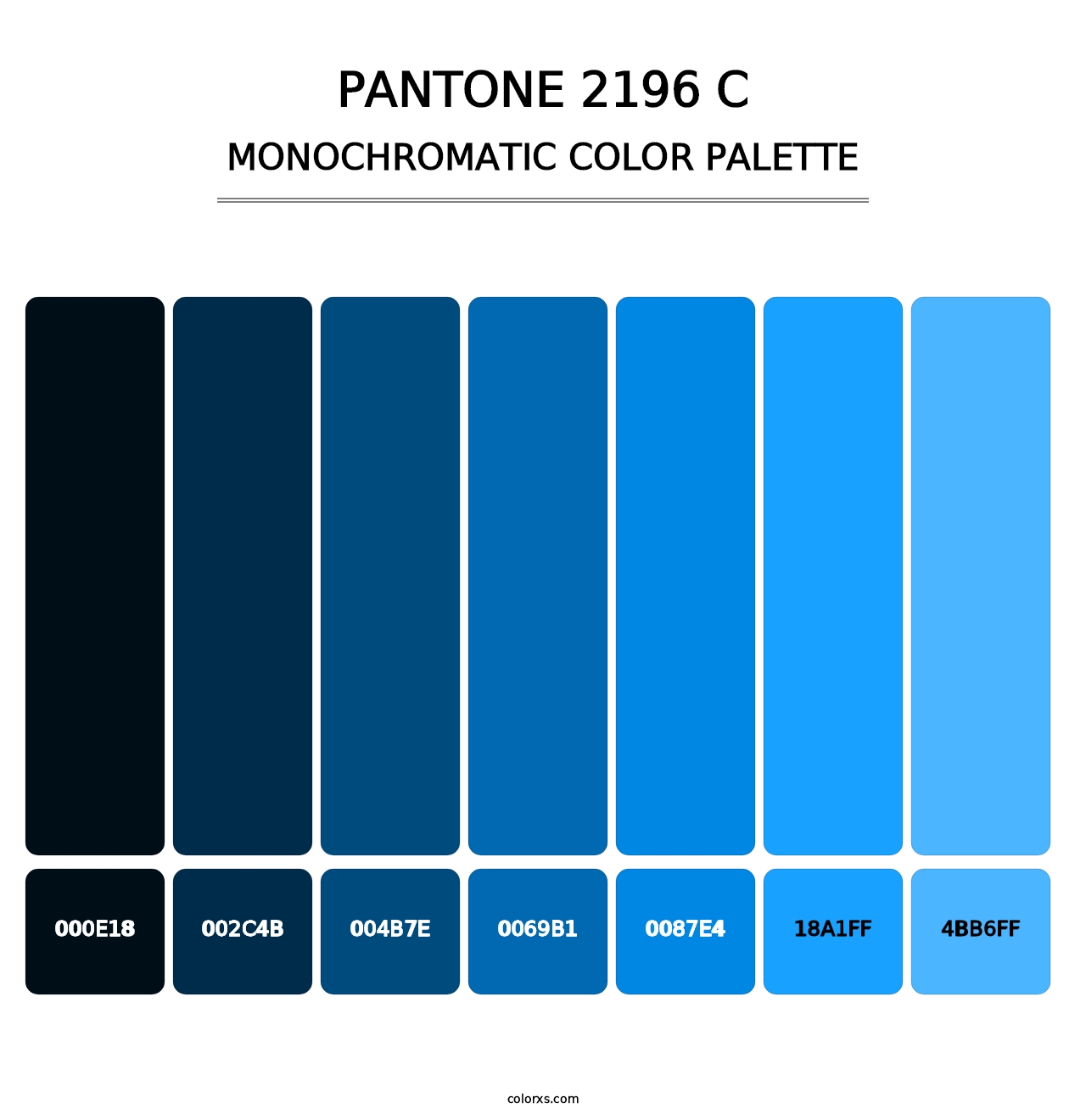 PANTONE 2196 C - Monochromatic Color Palette