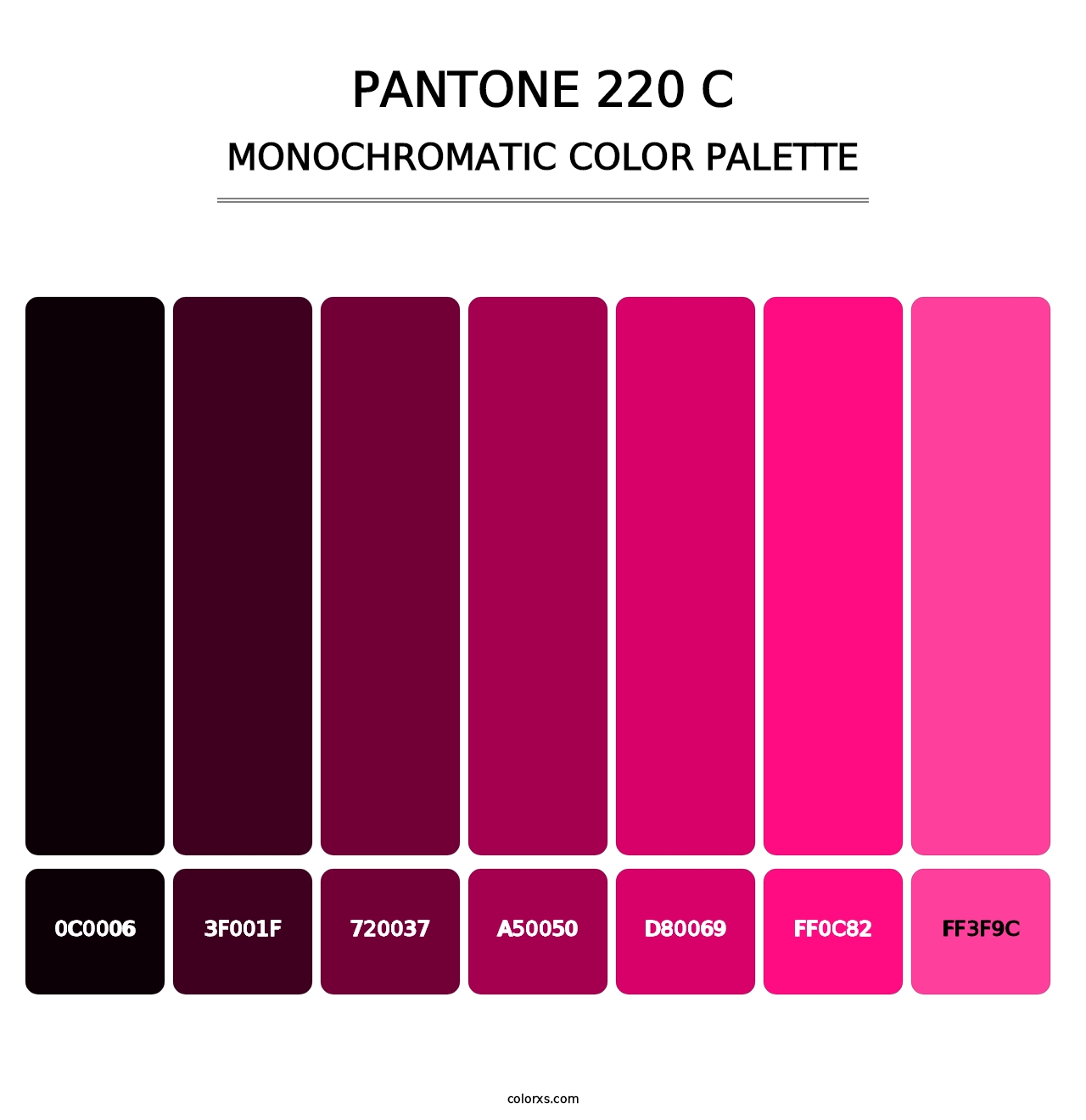 PANTONE 220 C - Monochromatic Color Palette